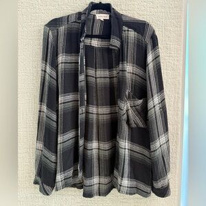 Bella Dahl Charcoal and White Checkered Shirt